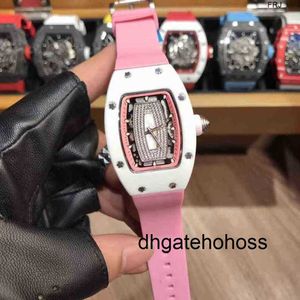 Milles Watch Richads Mile Wristwatch 고급 Richa 디자이너 여성 레저 레드 입술 세라믹 조수 자동 기계 다이아몬드 여신 페르소나