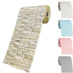 Wall Stickers 3510m 3D Faux Brick Diy Decorative SelfAdhesive Waterproof Wallpaper ChildrenS Room Bedroom Kitchen Home Decor 231009