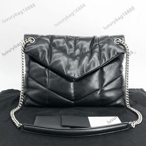 Luxurys Designer-Taschen, Kette, Umhängetasche, Luxus-Handtasche, Schultertasche, LOULOU Kissentaschen, 10A, Designer-Kettentaschen in Y-Form, gesteppt, klassische Diagonalstreifen, schwarz