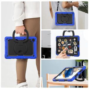 Handle Grip 360 Rotating Stand Case For Samsung Galaxy Tab A8 10.5 inch Heavy Duty Silicone +PC Rugged Shockproof Kids Safe Tablet Cover + PET Screen Film Shoulder Straps