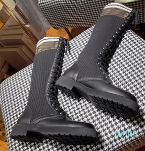 女性光沢のある革ナイロンハイルフブーツ太いかかとマーティンアンクルブーツ本革の戦闘ブーツ冬のプラットフォームシューズボックス-N146