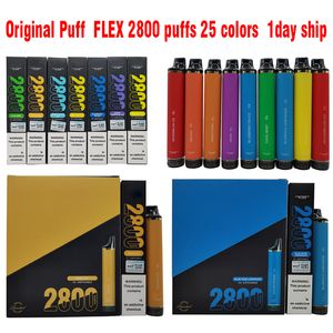 QST Original puff flex 2800 puffs E Cigarettes 8ml 850mah 0% 2% 5% Prefilled device disposable vape Authorized 28 hot colors e EU warehouse crystal vape