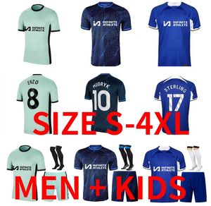 Rozmiar S-4xl 2023 2024 NKUNKU JACKSON CFC Soccer Jerseys Disasi 23 24 Enzo Fernandez Mudryk James Sterling Cucurella Chukwuemeka Football Shirt Men Kids Ugochukwu