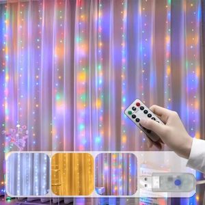 Curtain LED Garland String Fairy Lights RGB USB Remote LED Light For Christmas New Year Party Home Window Bedroom Decoration