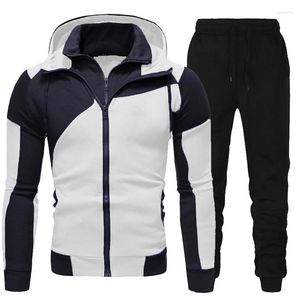 Tute da uomo Set da uomo Primavera Autunno Manica lunga Die Zipper Join Pantaloni Patcwork Fitness Run Suit Casual Clotin Sportswear