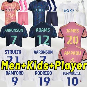 23 24 Bamford Llorente Leeds Undites Soccer Jerseys 2023 2024 Adams Aaronson Harrison Sinisterra James Football Kids Shirt Player Player 3XL 4XL