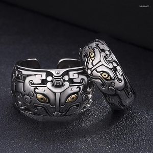 Klusterringar Retro Fashion Monster Mönster Ring Men Antique Wedding Engagement Punk smycken