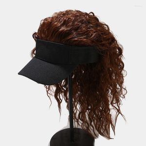 Ball Caps Kişilik Ayarlanabilir Beyzbol Kapağı Bukleleri Wig Komik Parti Çıkarılabilir Unisex Hip Hop Moda Baba Şapkası Teped