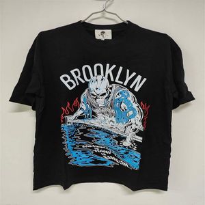 Warren T-shirts Basketball Brooklyn Skull Print Mens Lotas Womens Art T-Shirts Loose Tees Men Casual Shirt Shorts Sleeve Black Tee314S