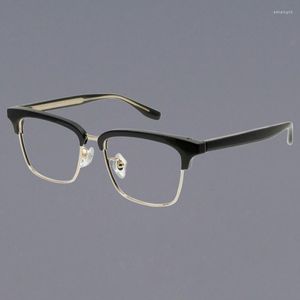 Occhiali da sole Montature per occhiali da vista da donna quadrati in acetato semi-senza montatura con montatura Designer Occhiali per sopracciglia personalizzati Occhiali da vista da uomo