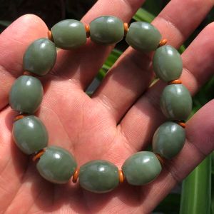 Pulseiras de jade naturais de alta qualidade Pulseira de jade amuleto da sorte