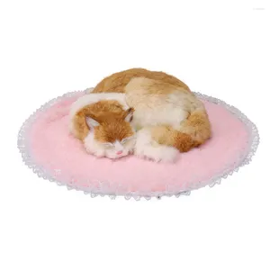 Camas para gatos Tapete para animais de estimação Bonito Cama de dormir de pelúcia curta Antiderrapante Almofada de chão para cachorro com renda redonda para gatinhos e filhotes