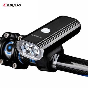 バイクライトEasyDo EL1110デュアルXPG LEDヘッドライト合金ハウジング4400MAHバッテリー1000LUMEN 360度回転サイクリング照明フロントランタン231009