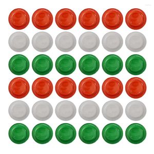 Disposable Dinnerware 60Pcs 7 Inches Paper Plate Round Tray Plain Tableware For Feast BBQ Christmas Party (Red Green White)