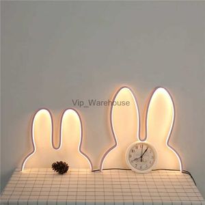 Luci notturne Luci notturne di coniglio Lampada a LED alimentata tramite USB Lampada da notte a LED per animali carini Bambini Bambino Accanto Lampada da tavolo Camera da letto Luce notturna Regali di festa YQ231009