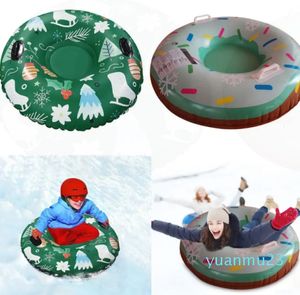 Snowboards Skis Inflatable Ski Ring Winter Ski Circle with Handle Floated Sled Skiing Board PVC Outdoor Snow Tube Snow