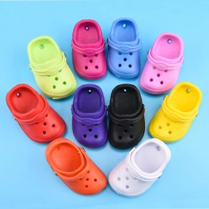 DIY Cute 3D Mini Croc Shoe Keychain wholesale Summer Colorful Shoes Creative 3D Beach Small Hole Shoes Keychain 12 LL