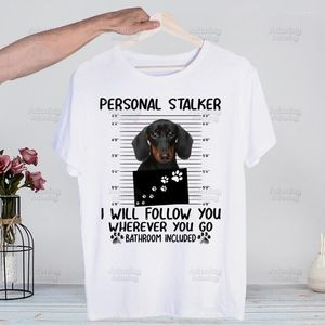 Men's T-skjortor Dachshund teckel rolig söt hund djurskjorta män avslappnad kort ärm t-shirt homme manga unisex t-shirt tees