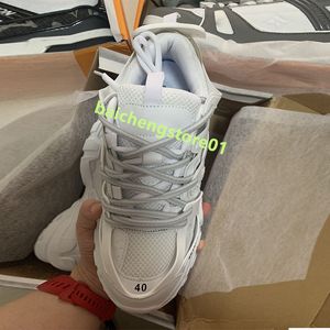 Designer de luxo atletismo 3.0 tênis homem plataforma sapatos casuais branco preto net nylon impresso sapatos esportivos de couro triplo s cintos sem caixas 36-45 b4