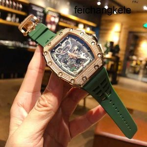 Richardmill Watches Richads Mile Watch Wanghong Same Style Miller Rm011 Mantianxing Diamond Inlaid Mechanical Mens Multifunctional Wine Bucket Silicone s