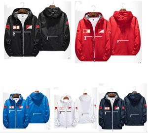 F1レーシングジャケット秋と冬のチーム作業服、防風、温かい綿服