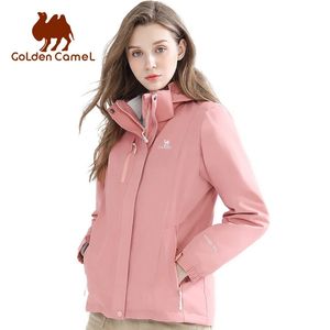 Outros artigos esportivos GOLDEN CAMEL 3 em 1 caminhadas mulheres windbreakers destacável jaqueta de lã quente para homens casacos de inverno impermeáveis 231009