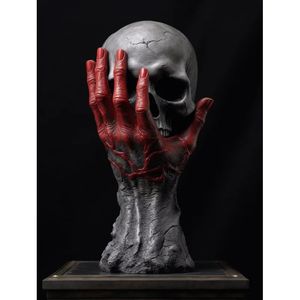 Objetos decorativos estatuetas decoração de halloween mão furiosa crânio estátua resina modelo mesa atmosfera estátuas para 231009