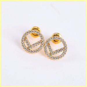 2023 Gold Hoop Earrings مصممي Diamond Stud أقراط F حلق للسيدة المرأة عشاق حفلات الزفاف هدية المجوهرات 925 Silver 2109290H