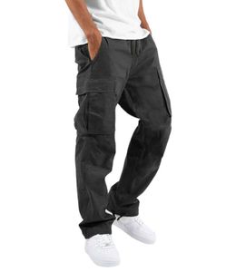 Pantaloni cargo da uomo vestibilità rilassata pantaloni sportivi da jogging pantaloni sportivi con coulisse pantaloni da esterno con tasche Marchio di moda