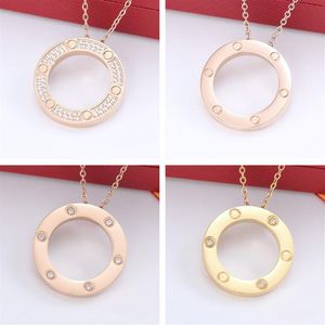 Neue Herren- und Damen-Anhänger-Diamant-Halsketten, Modedesigner-Edelstahl-Halsketten für Paare als Geschenke, Luxus-J294K