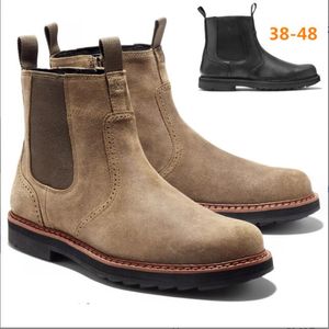 Large Size 38-48 Men Chelsea Boots High Quality Men Ankle Boots Wear-resistant Non-slip Leather Boots Autumn Winter Shoes