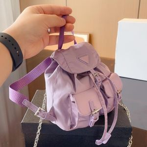 Designer Backpack Womens Recycled Nylon Letters 16cm Mini Shoulder Messenger Bag Luxury Backpacks Travel Bags High Quality with Triangle wallet With box