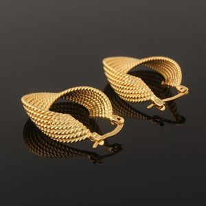 Fashion 24 k Yellow Solid Gold Filled Stud Earring Charm Earrings Jewelry For Women gift267A