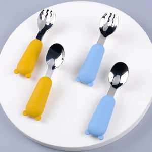 Copos Pratos Utensílios Bebê Dos Desenhos Animados Conjunto de Talheres Criança Utensílio de Aço Inoxidável Criança Louça Talheres Dos Desenhos Animados Infantil Comida Colher de Alimentação suprimentos 231006