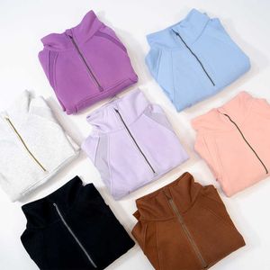 Herbst- und Winter-Yoga-Kapuzenpullover mit Reißverschluss, Taucheranzug, Designer-Kapuzenpullover, Damen-Modedesigner, Reißverschluss, Frottee, Herren, rosa Hoodies, lockere kurze Kleidung, Sport-Hälfte