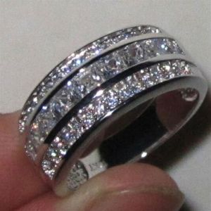 Victoria Wieck moda biżuteria 10KT Sapphire pełne białego złota symulowany diamentowy ślub księżniczka Pierścień zespołu dla kobiet prezent 253f
