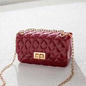 Evening Bags 2023 Classic Korean Square Small Jelly Girls Mini Coin Purse Handbag Corss Body Candy Hand Gold Chain Sling For Ladies
