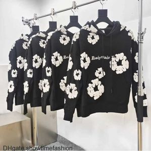 2023 Толстовки мужские джинсы Readymade Co Branded Denim Tears Kapok Tidal Print Hoodie Sweater Sweater