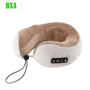 Massaging Neck Pillowws Electric U Shaped Neck Massager Pillow Memory Foam Soft Travel Shoulder Cervical Massager Sleeping Airplane Healthcare Bedding 231009