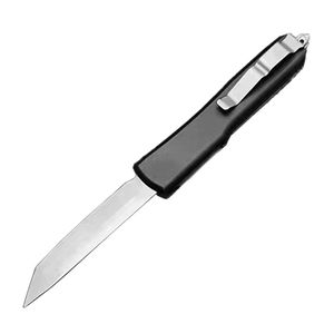 Coltello tattico automatico di fascia alta H1092 D2 Lama satinata in alluminio aeronautico con manico in acrilico trasparente Coltelli tattici di sopravvivenza all'aperto con borsa in nylon