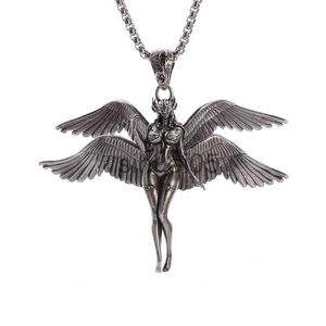 Pendant Necklaces Vintage Design Wings Holy Angel Pendant Necklace for Men Women Necklace Amulet Accessory Jewelry Gift x1009