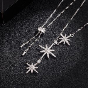 Einzigartiger, brandneuer Top-Sell-Luxus-Schmuck aus echtem 925er-Sterlingsilber mit weißem Saphir und CZ-Diamant, Hexameron-Anhänger für Damen, Schlüsselbein, 243 Stück