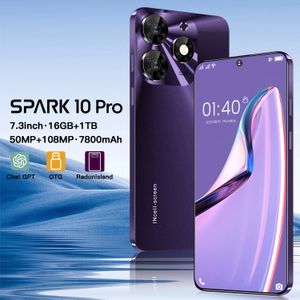 Смартфон Spark 10 Pro, Android 4G, 3 ГБ ОЗУ + 1 ТБ ПЗУ, интеллектуальная разблокировка по отпечатку пальца на боковой стороне с искусственным интеллектом