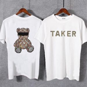 2022 novas camisetas masculinas casual dupla face diamantes masculino camiseta moda manga curta o-pescoço algodão ponto tamanho grande tees2523