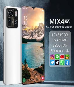 Nova versão telefone mix4 ultra 5g 67 Polegada smartphone 6800mah desbloquear versão global 24mp48mp 12gb512gb telefones celulares8629662