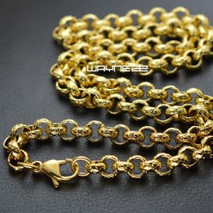 N308-Gold Tone 50cm 60cm 70 cm Längd män Kvinnor Solid Ring Link Necklace Chain2794