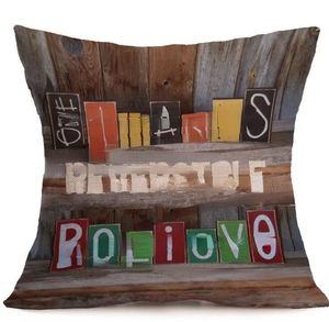Wholesale Happy Thanksgiving Day Pillow Covers Fall Decor Cotton Linen Give Thanks Sofa Throw Pillow Case Home Car Cushion Covers
