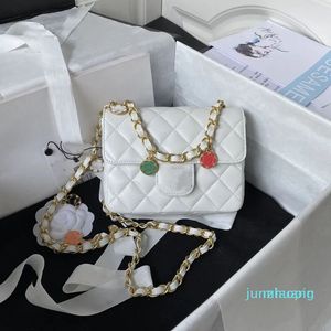 women's bag leather designer square fat mouth cover bag luxury enamel gold coin drop chain gold coin hangers flap fashion shoulder crossbody bag hundred