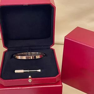 Klasyczna śruba bransoletka projektant mody mankiet luksusowa modna bransoletka 18K Rose Gold Stated Diamond Titanium Stal dla kobiet mężczyzn Męs