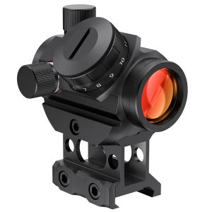 1x20 RDS-25 Red Dot Sight 4 MOA Small Red Dot Gun Sight Rifle Scope with 1 inch Riser Mount Airsoft Hunting Accessory